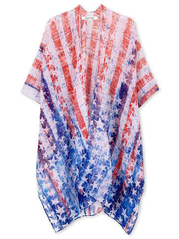 Moss Rose American Flag Kimono